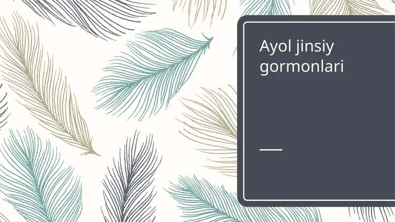Ayol jinsiy gormonlari 1
