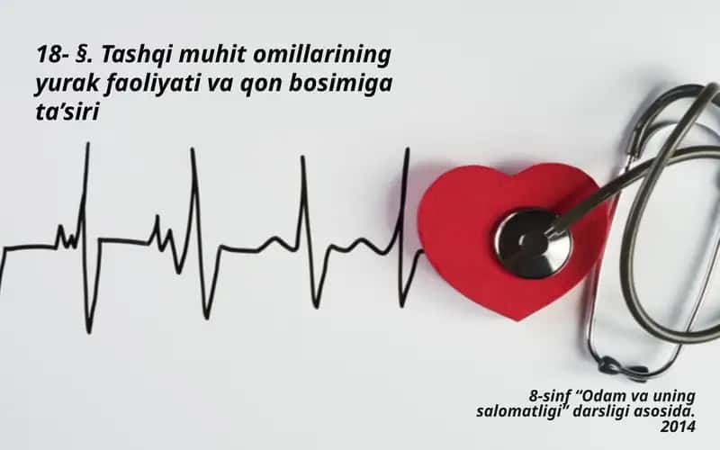 Tashqimuhitomillarining yurak faoliyati va qon bosimi g'a 1