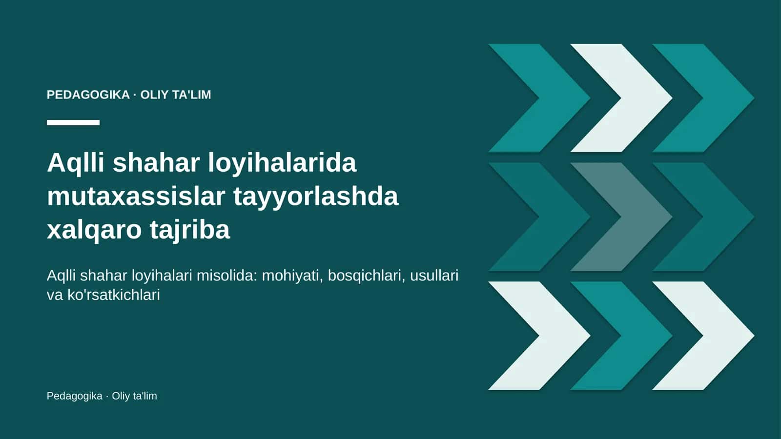 Aqlli shahar loyihalarida mutaxassislar tayyorlashda xalqaro tajriba 1