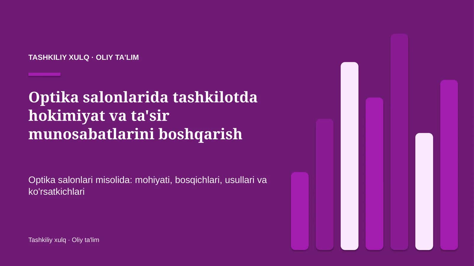 optika salonlarida tashkilotda hokimiyat va ta'sir munosabatlarini boshqarish 1773 1