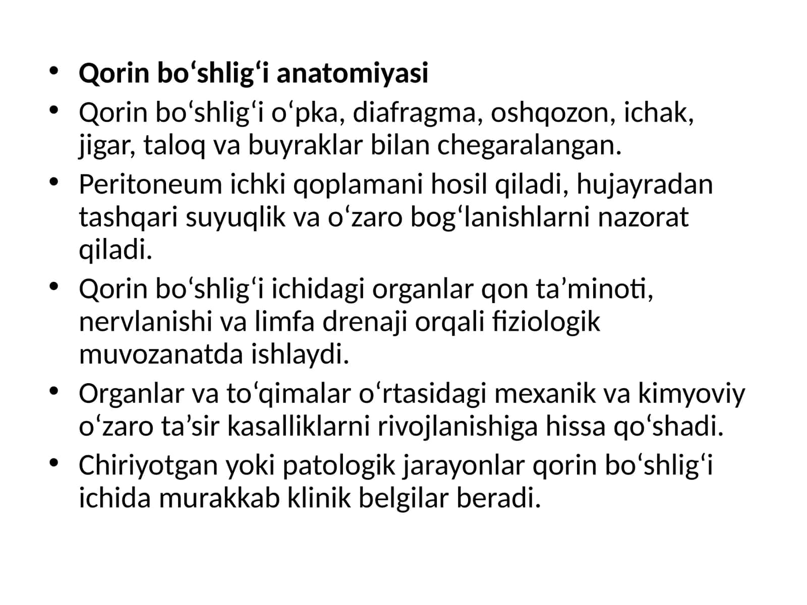 Qorinbo‘shlig‘i anatomiyasi 1
