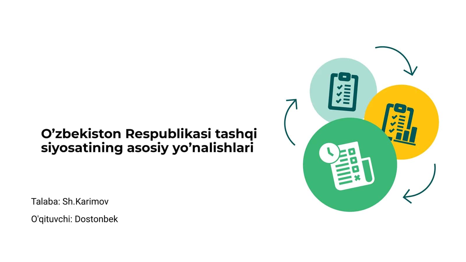 O'zbekiston Respublikasi tashqi siyosatining asosiy yo’nalishlari 1