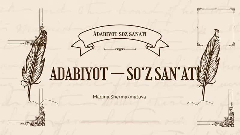 Adabiyot so'z san'ati 1