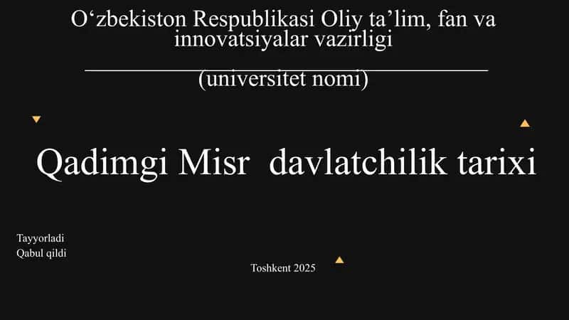 Qadimgi Misr davlatchilik tarixi 1