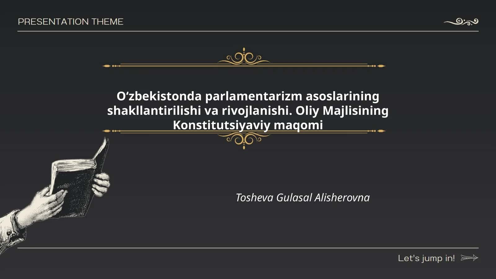 Oʻzbekistonda parlamentarizm asoslarining shakllantirilishi va rivojlanishi 1