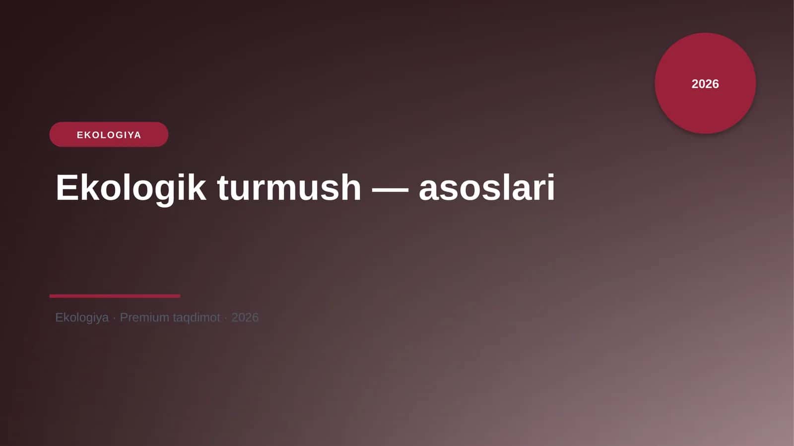 Ekologik turmush — asoslari 1