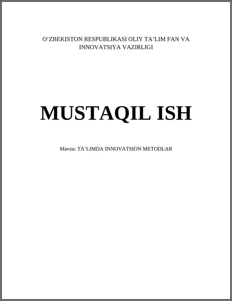 Taʼlimda innovatsion metodlar 1