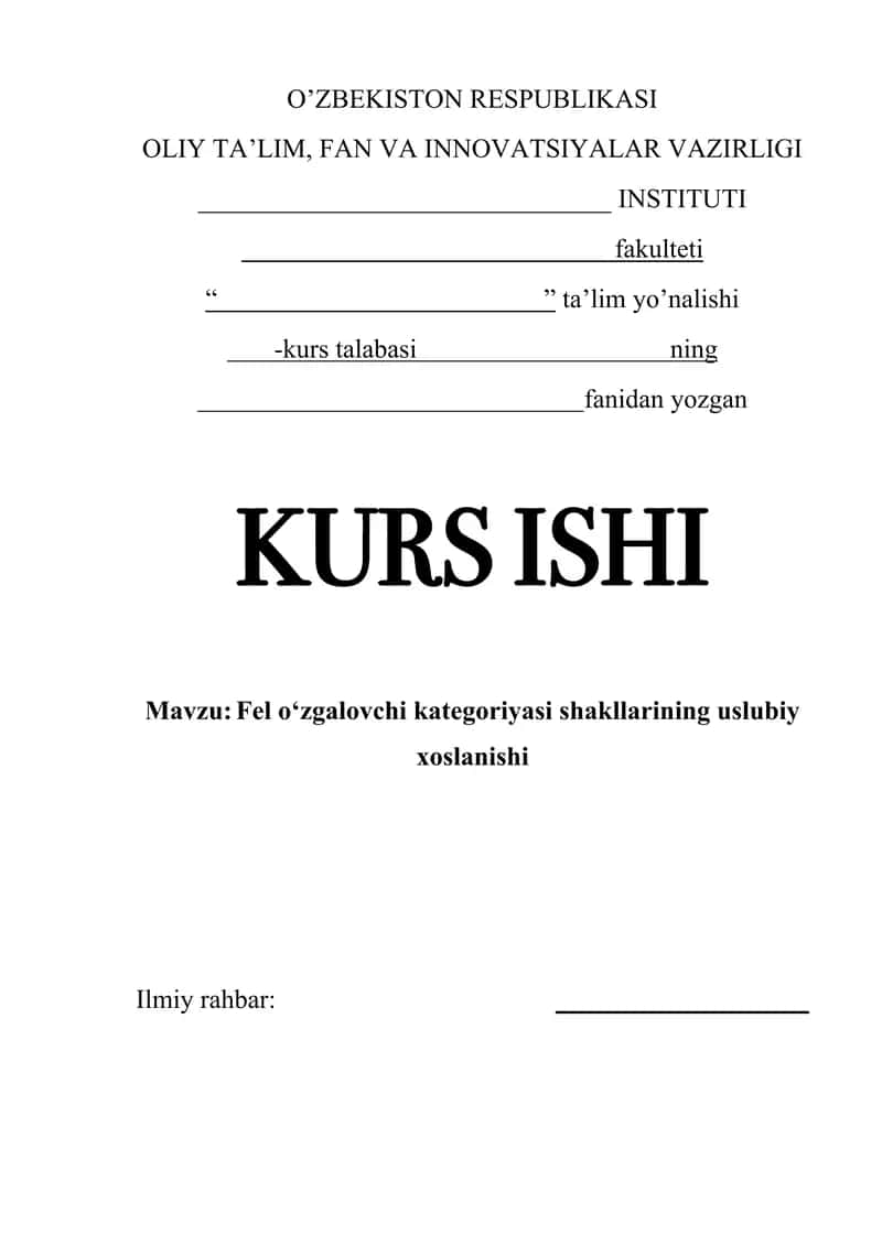 Fel o‘zgalovchi kategoriyasi shakllarining uslubiy xoslanishi 1