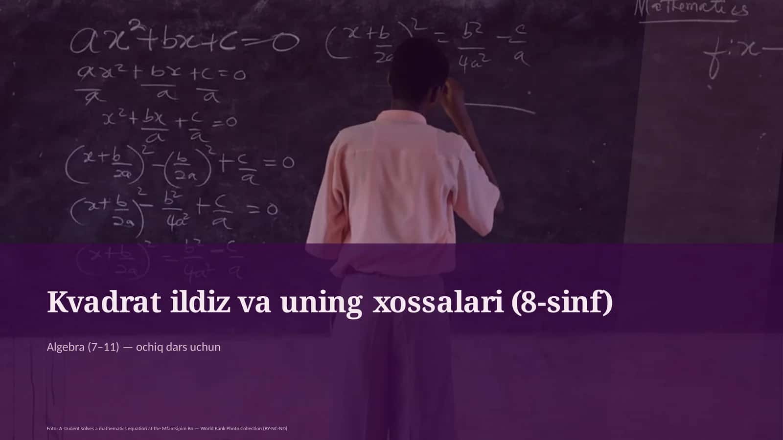 Kvadrat ildiz va uning xossalari (8-sinf) 1