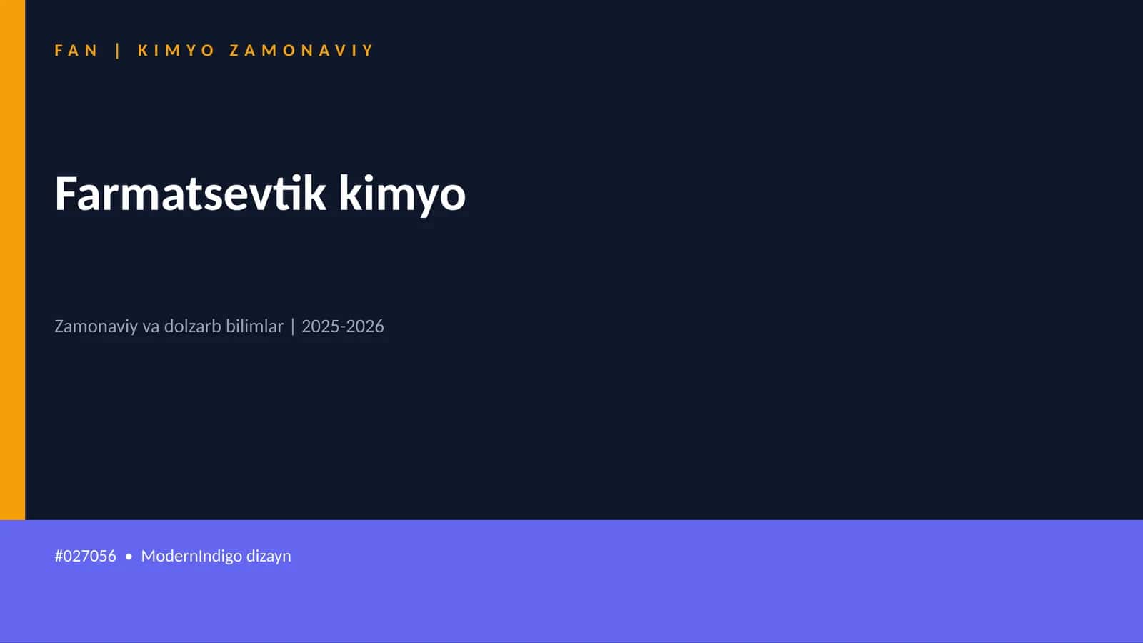 FAN | KIMYO ZAMONAVIY 1