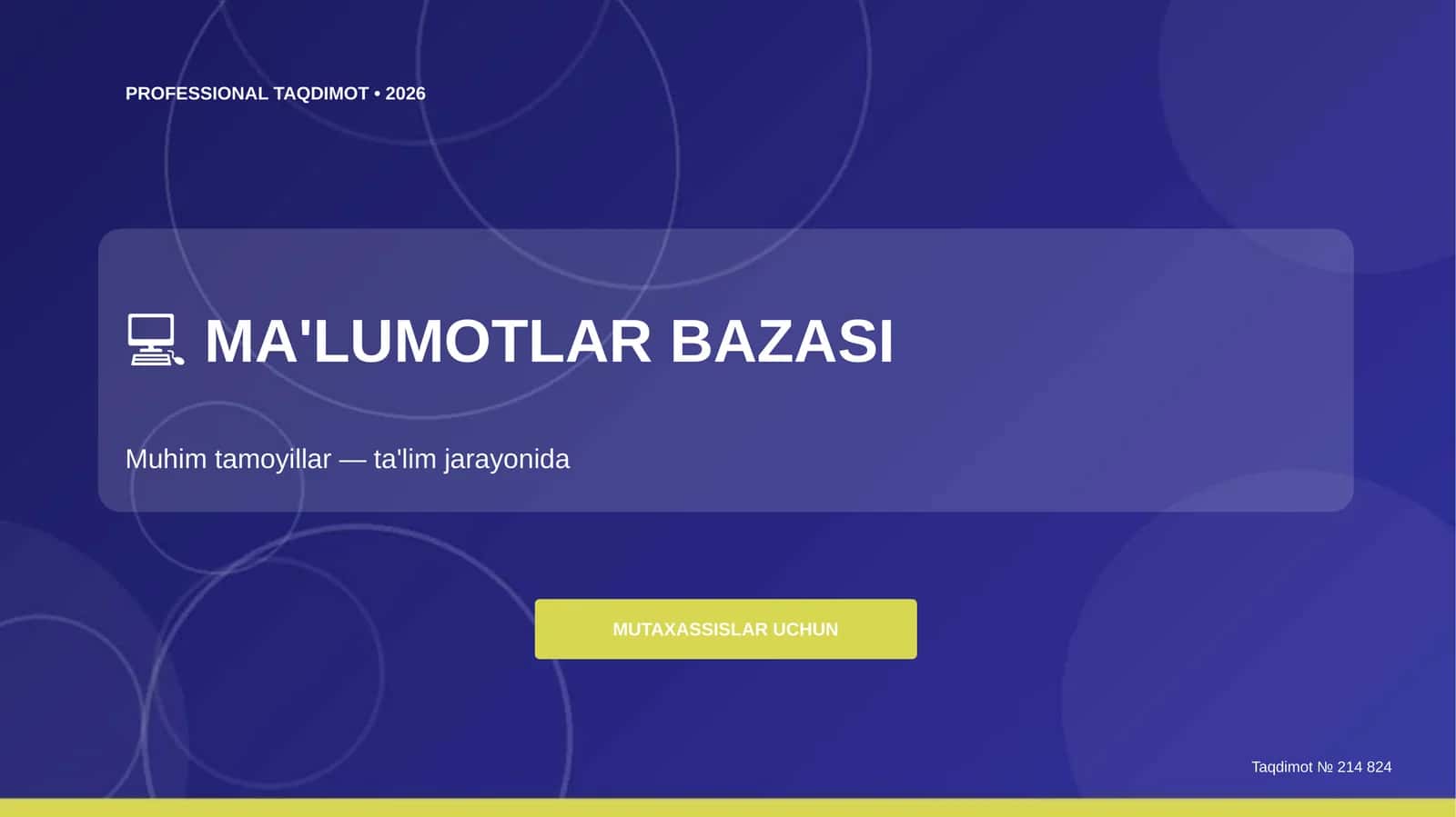 PROFESSIONAL TAQDIMOT • 2026 1