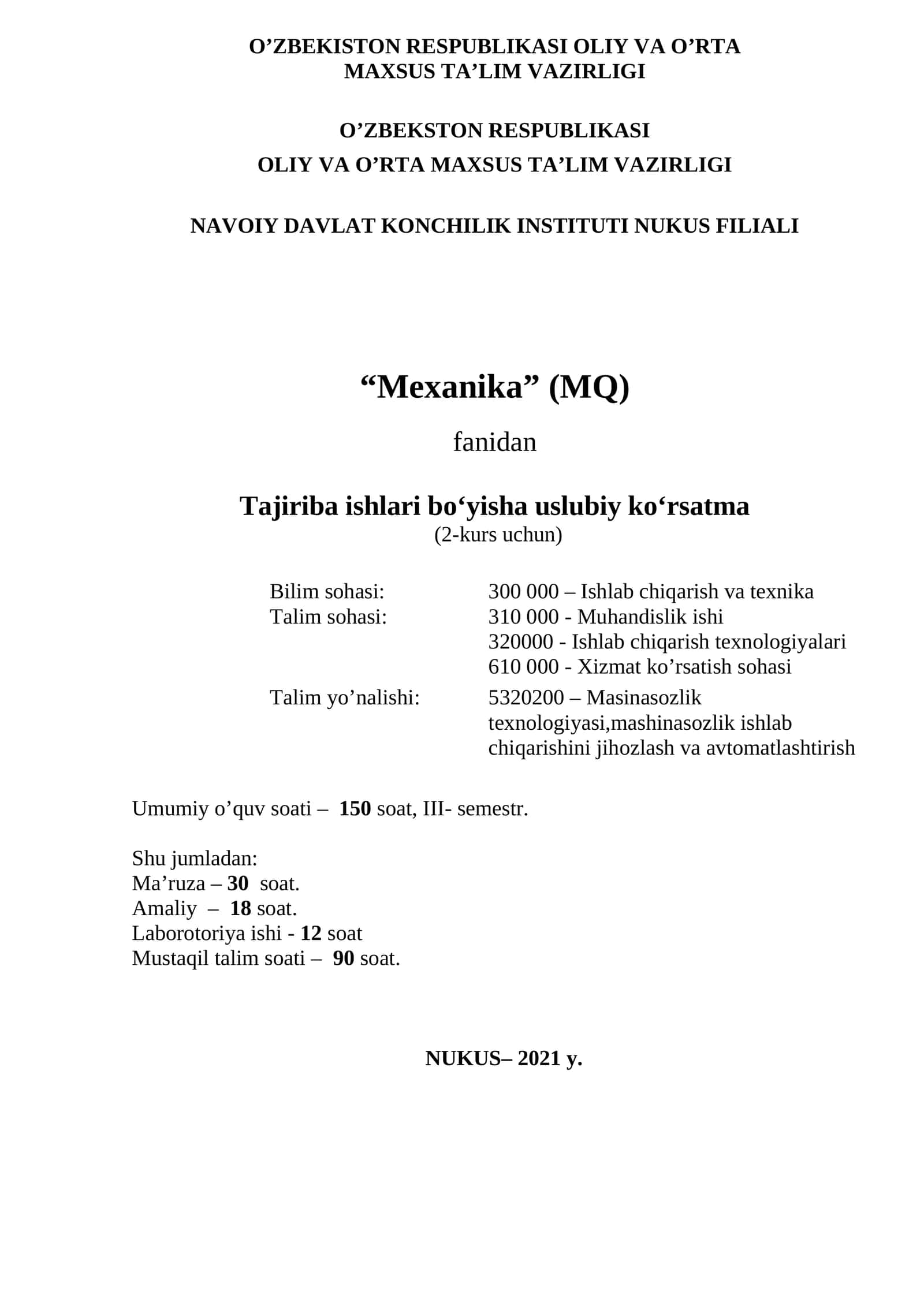 Tajiriba ishlari bo‘yicha uslubiy ko‘rsatma 1