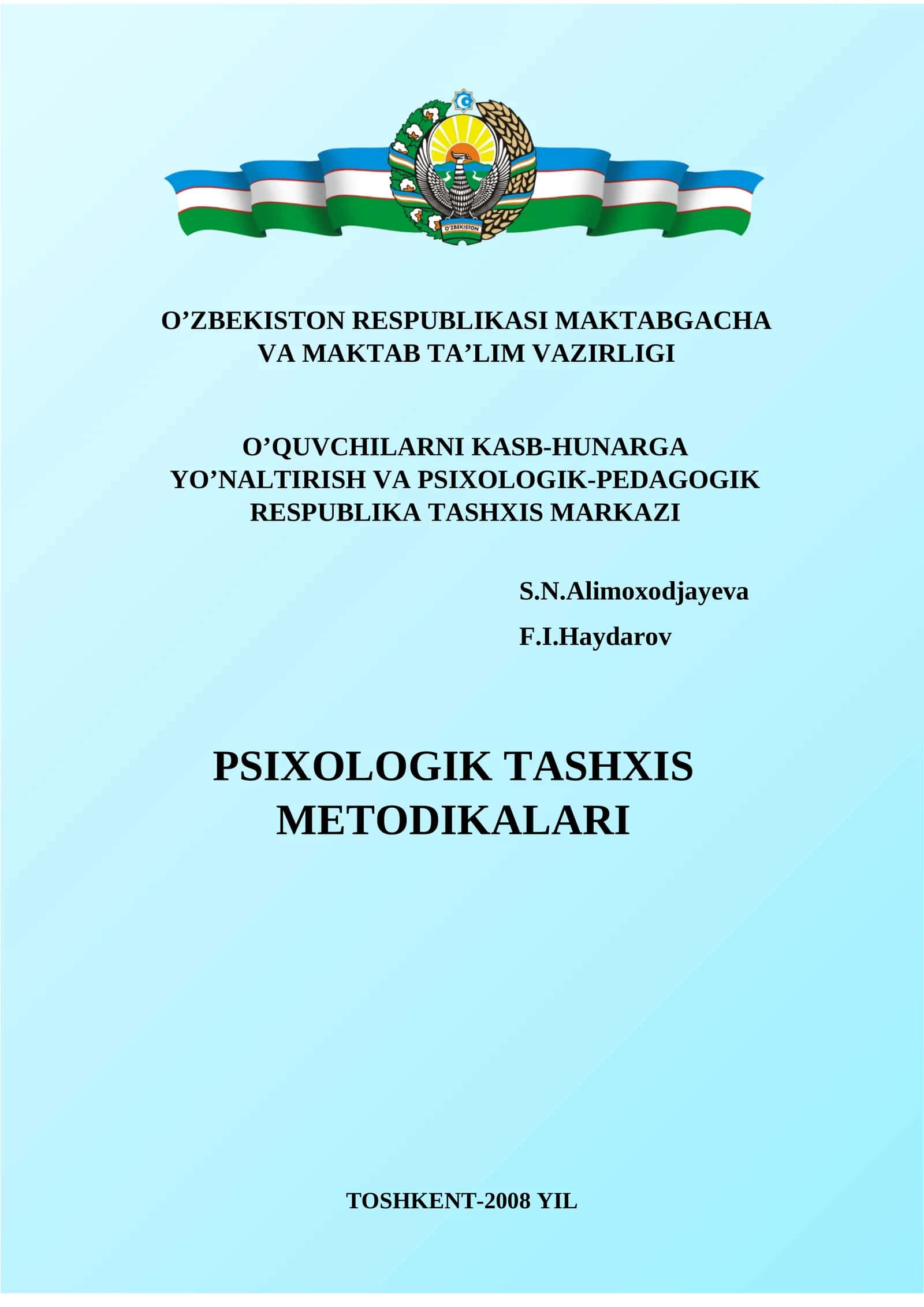 PSIXOLOGIK TASHXIS METODIKALARI MAJMUASI 1