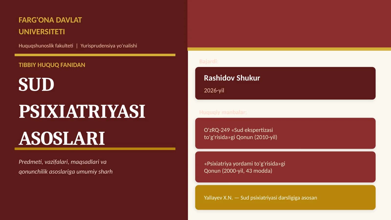 SUD PSIXIATRIYASI ASOSLARI 1