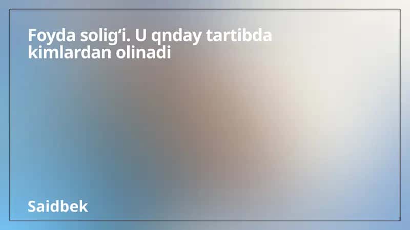 Foyda soligʻi 1