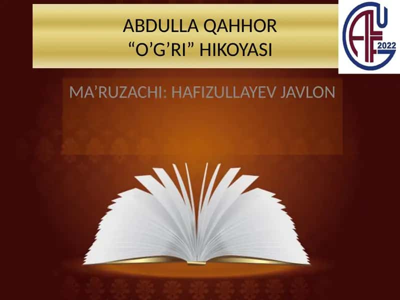 ABDULLA QAHHOR“O’G’RI” HIKOYASI 1