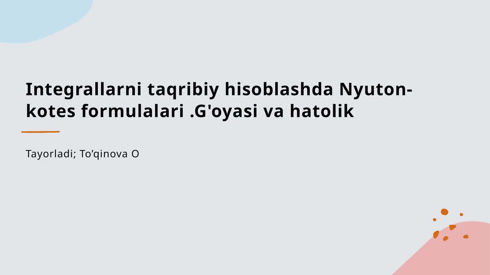 Nyuton-Kotes formulalari 1