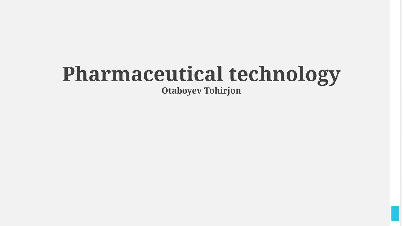 Pharmaceutical technology 1