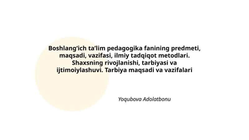 Boshlangʻich taʼlim pedagogikasi 1