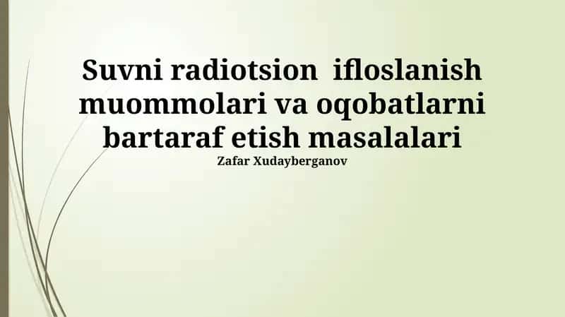 Radioaktiv ifloslanish 1