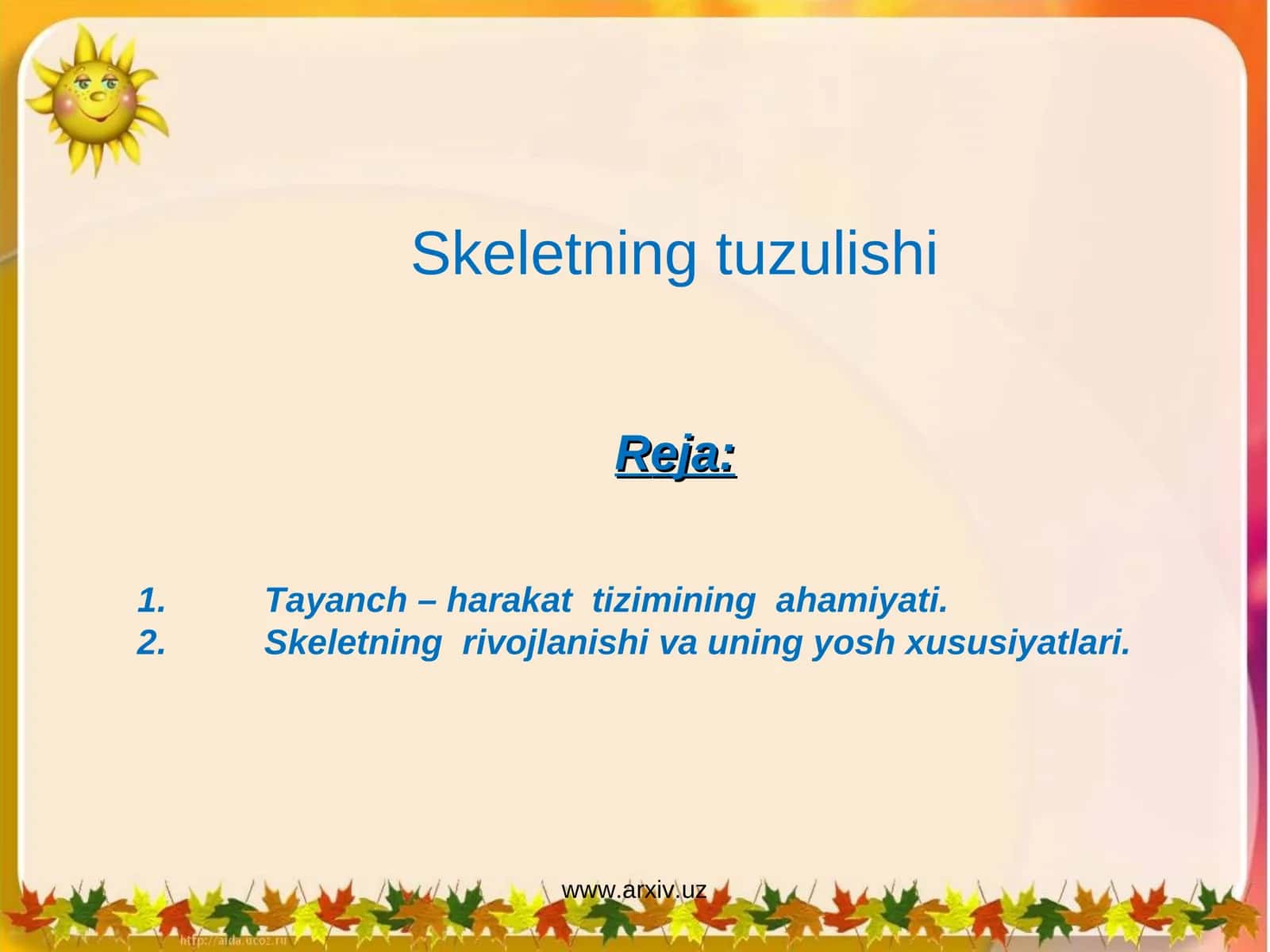 Skeletning tuzulishi 1
