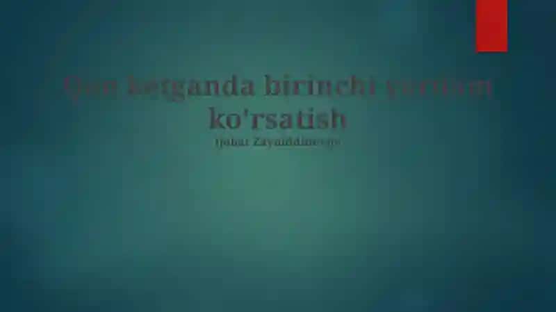 Birinchi tibbiy yordam