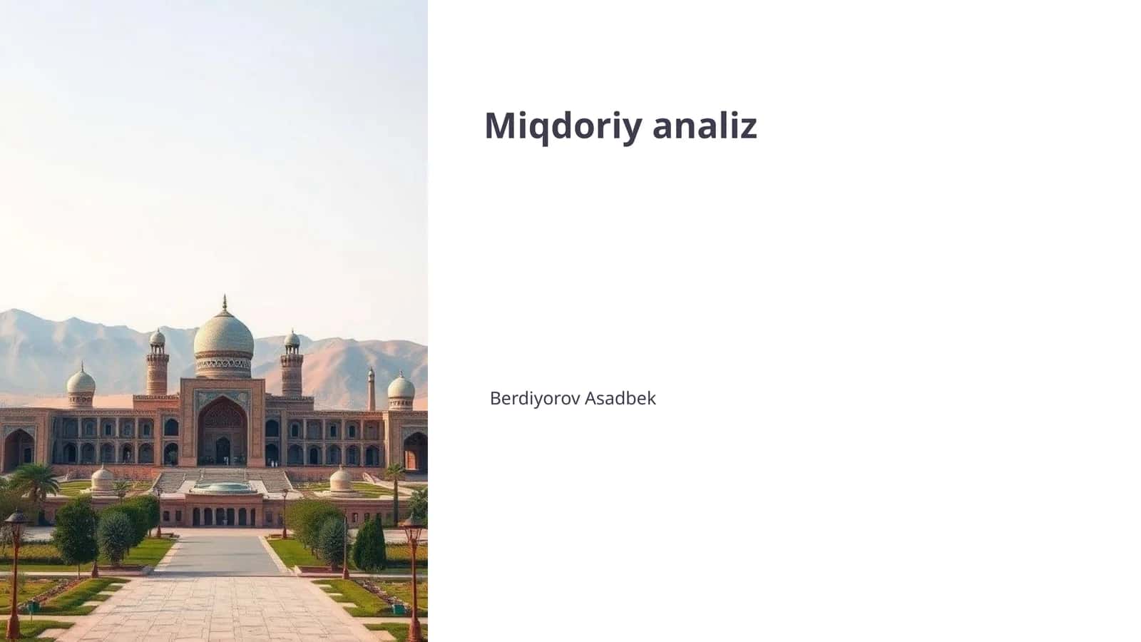 Miqdoriy analiz 1