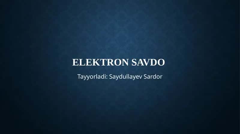 Elektronsavdo 1