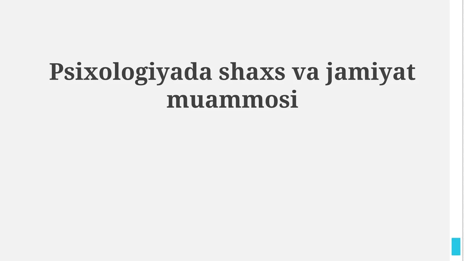 Psixologiyada shaxs va jamiyat muammosi 1