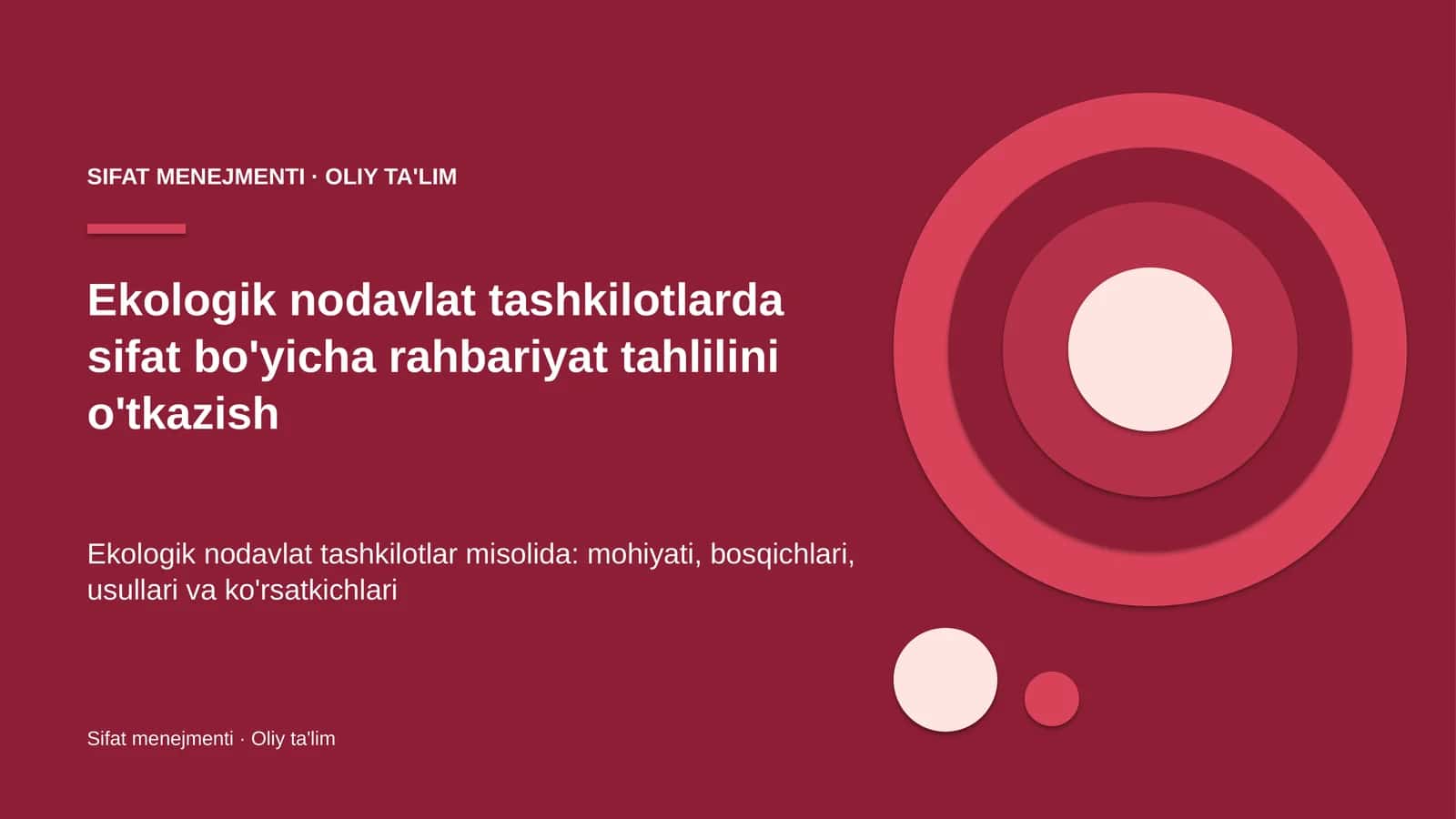 ekologik nodavlat tashkilotlarda sifat bo'yicha rahbariyat tahlilini o'tkazish 6318 1
