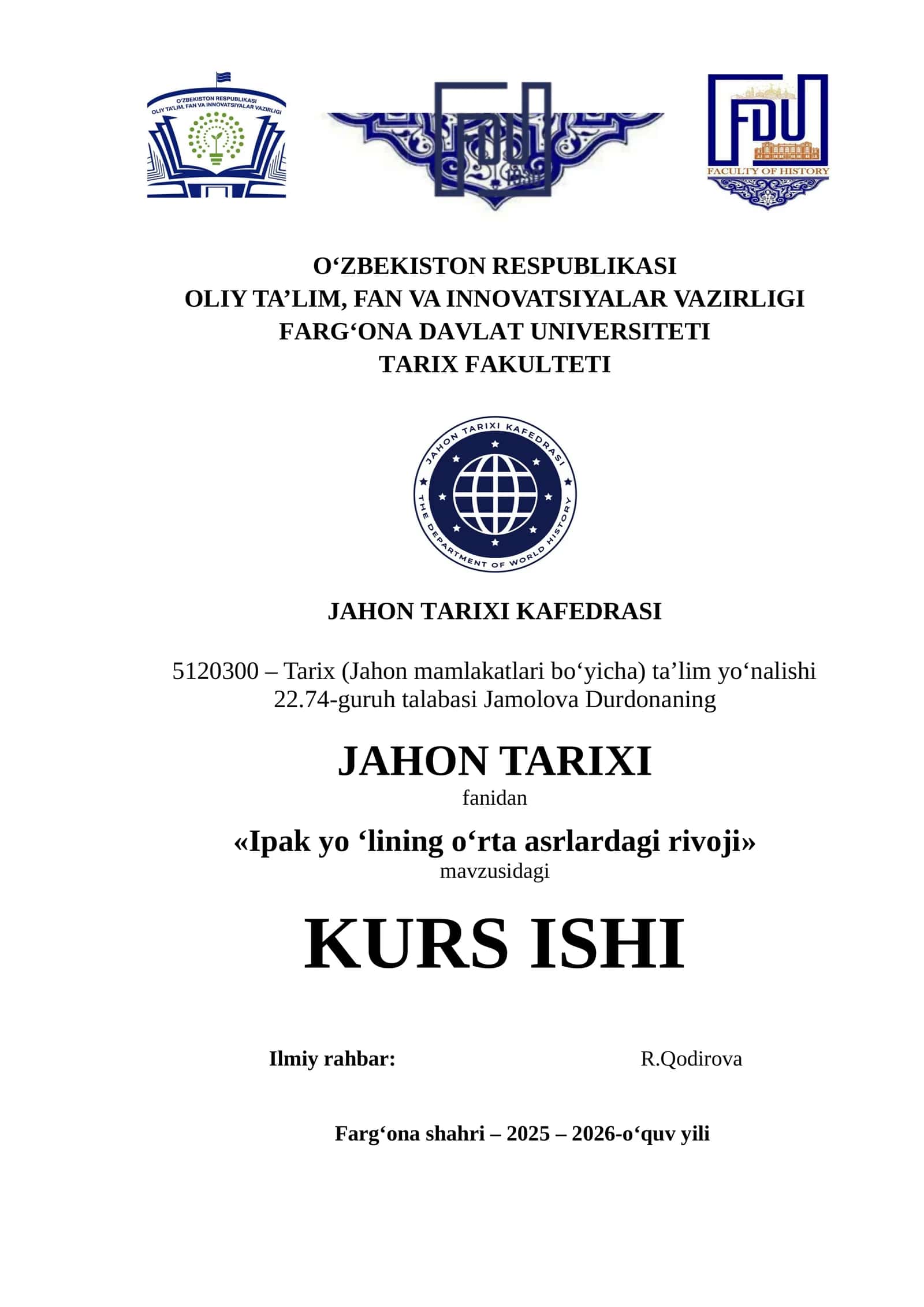 Ipak yo 'lining o'rta asrlardagi rivoji 1
