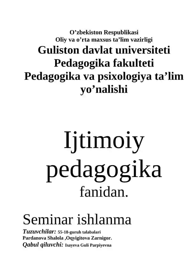 VASIYLIK VA HOMIYLIK 1