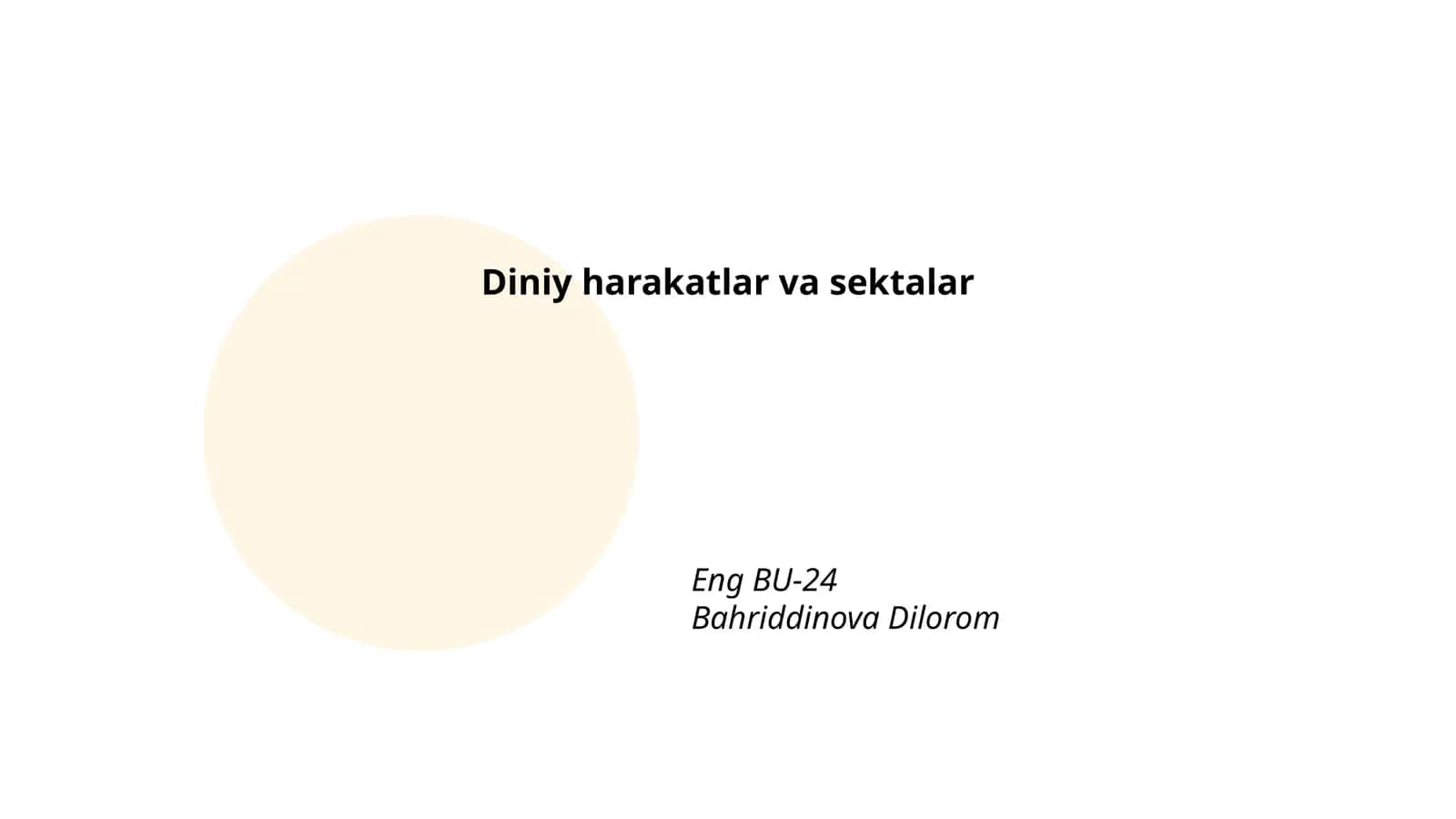 Diniy harakatlar va sektalar 1