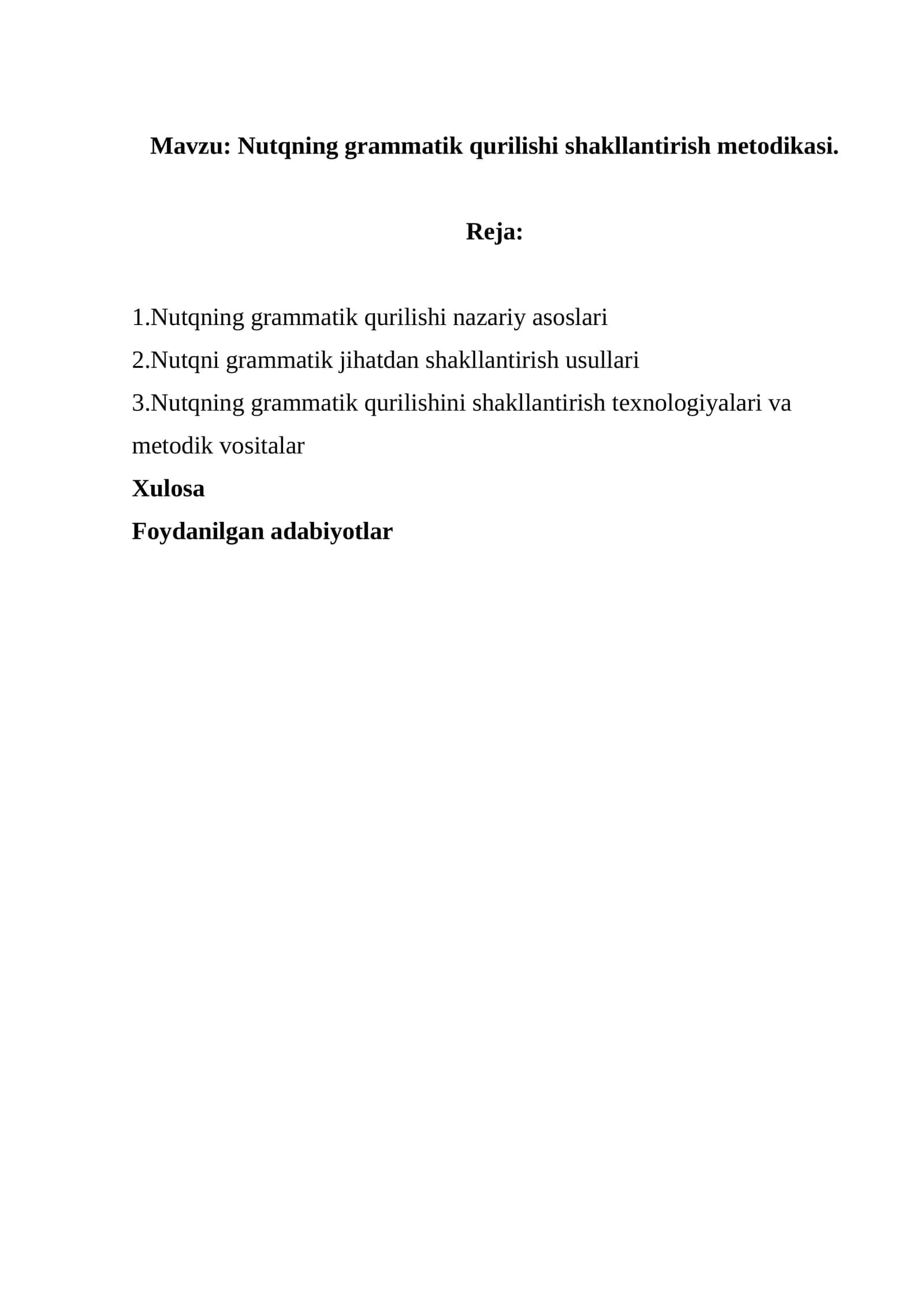 Nutqning grammatik qurilishi shakllantirish metodikasi. 1