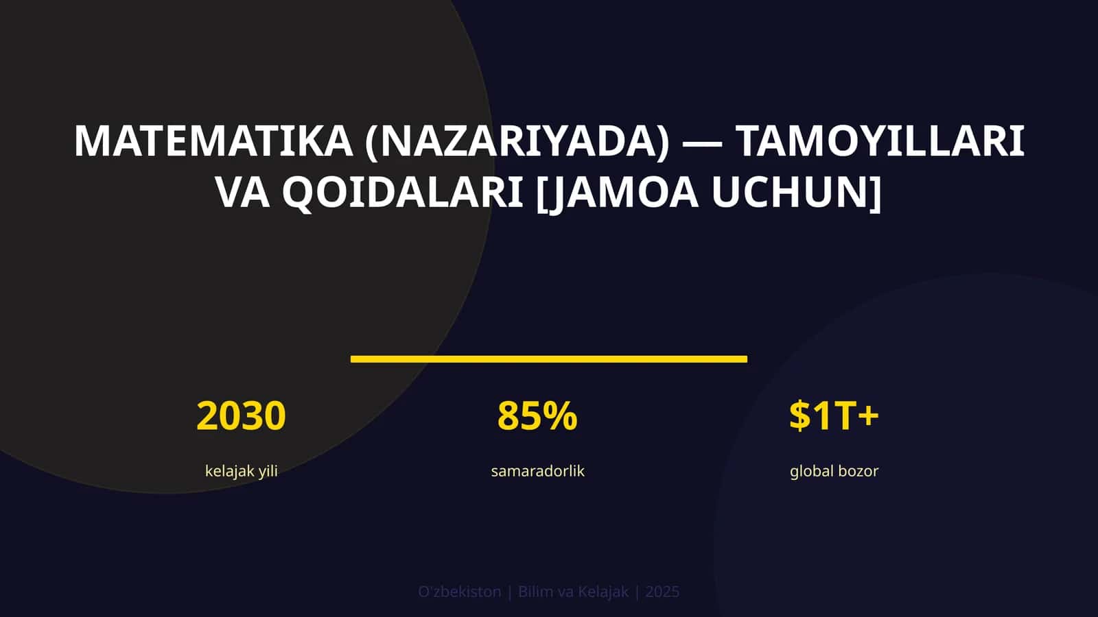 Matematika (nazariyada) — tamoyillari va qoidalari [jamoa uchun] 1
