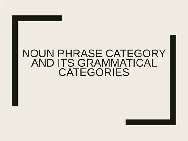 Noun phrase category and its grammatical categories 1