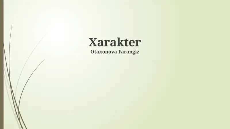 Xarakter 1