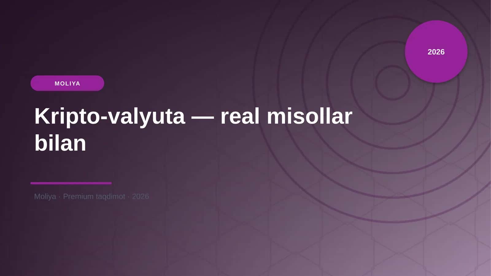 Kripto-valyuta — real misollar bilan 1