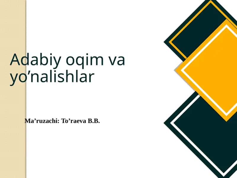 Adabiyoqimvayo'nalishlar 1