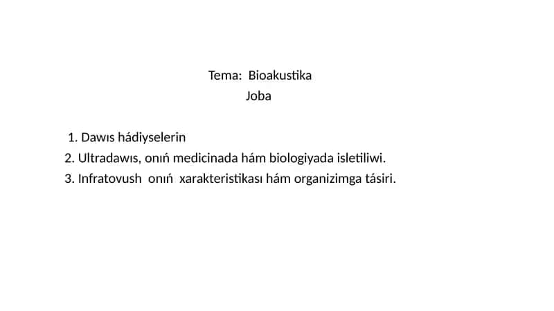 Bioakustika 1
