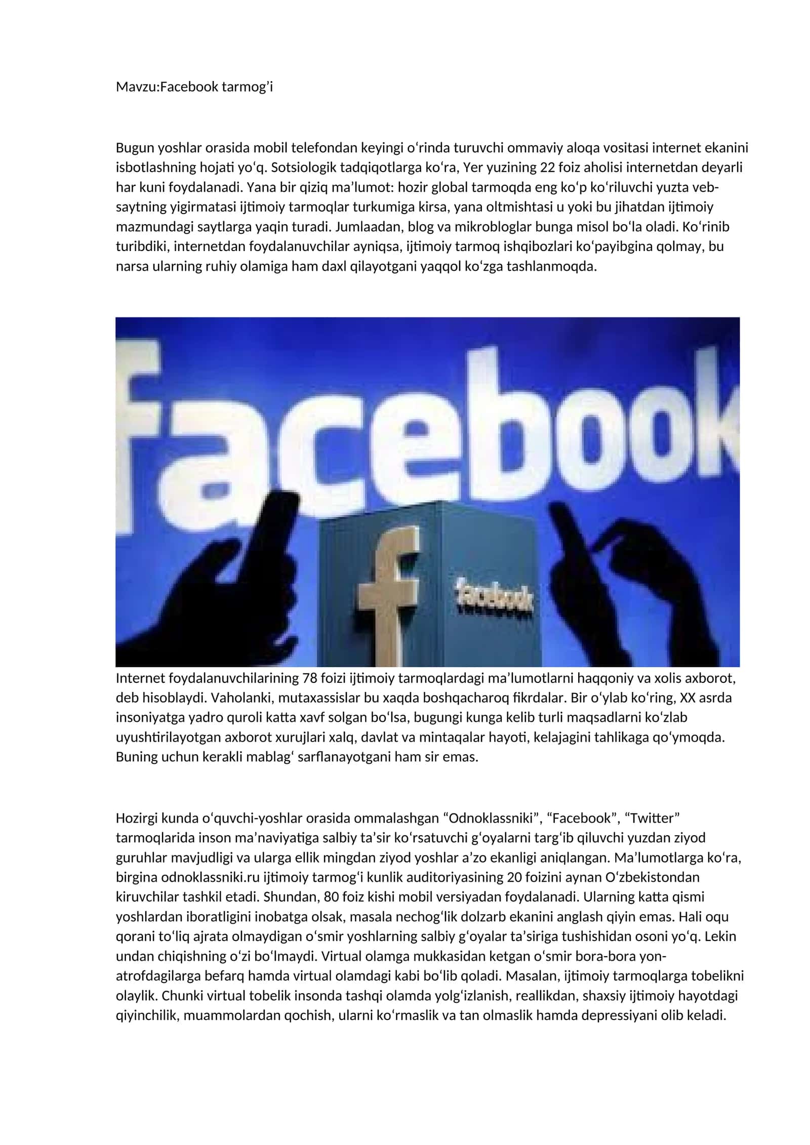 Facebook tarmog’i 1