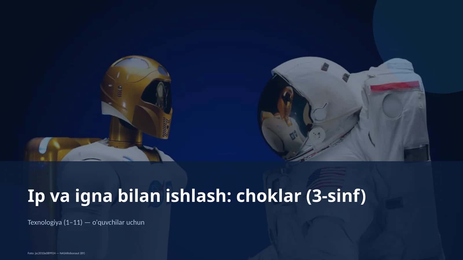 Ip va igna bilan ishlash: choklar (3-sinf) 1