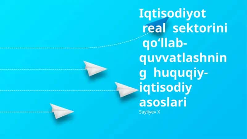 Iqtisodiyotning real sektorini qo‘llab-quvvatlashning huquqiy asoslari 1