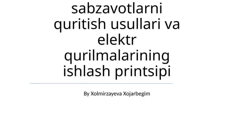 Elektr qurilmalarining ishlash printsipi 1