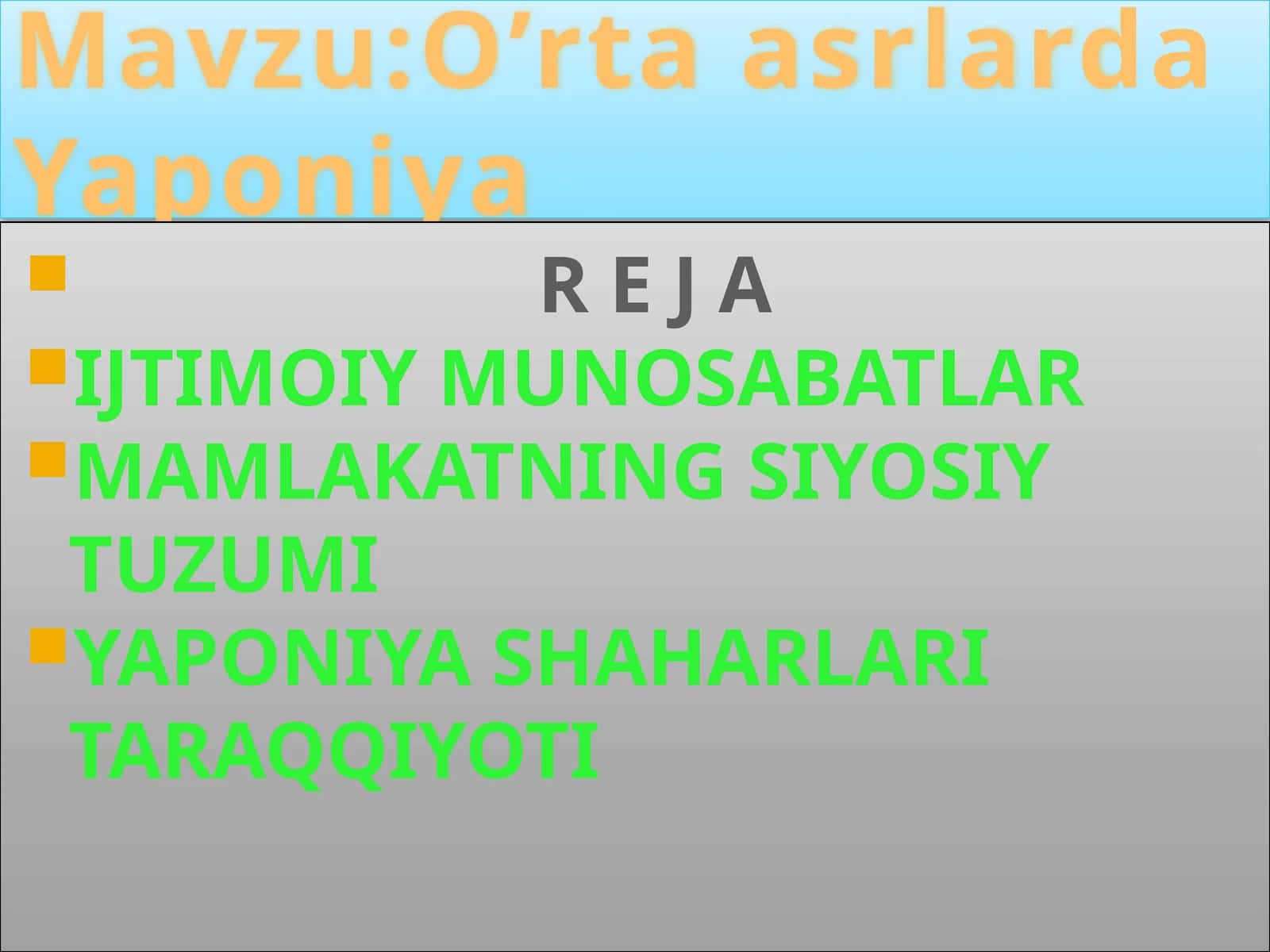 O’rtaasrda Yaponiya 1