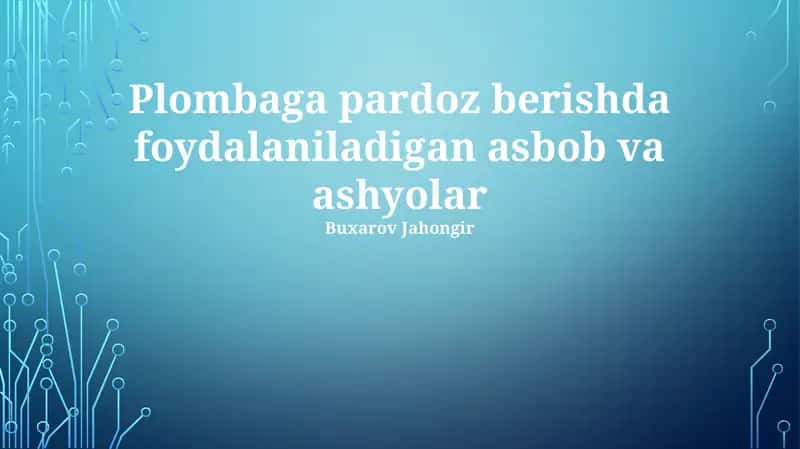 Qo'rg'oshin Quvurini O'rnatish Texnologiyalari 1