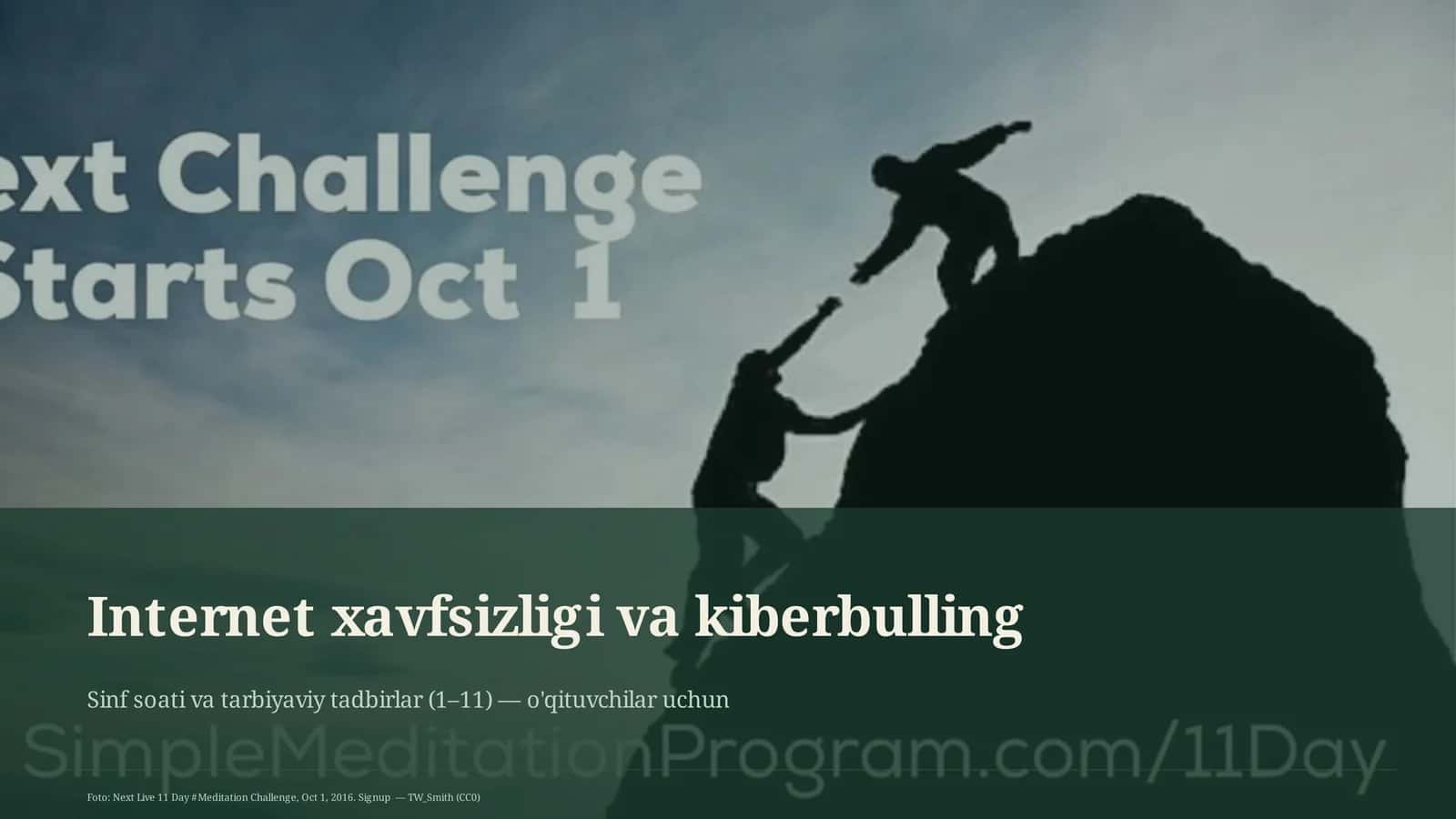 Sinf soati va tarbiyaviy tadbirlar (1–11) — o'qituvchilar uchun 1