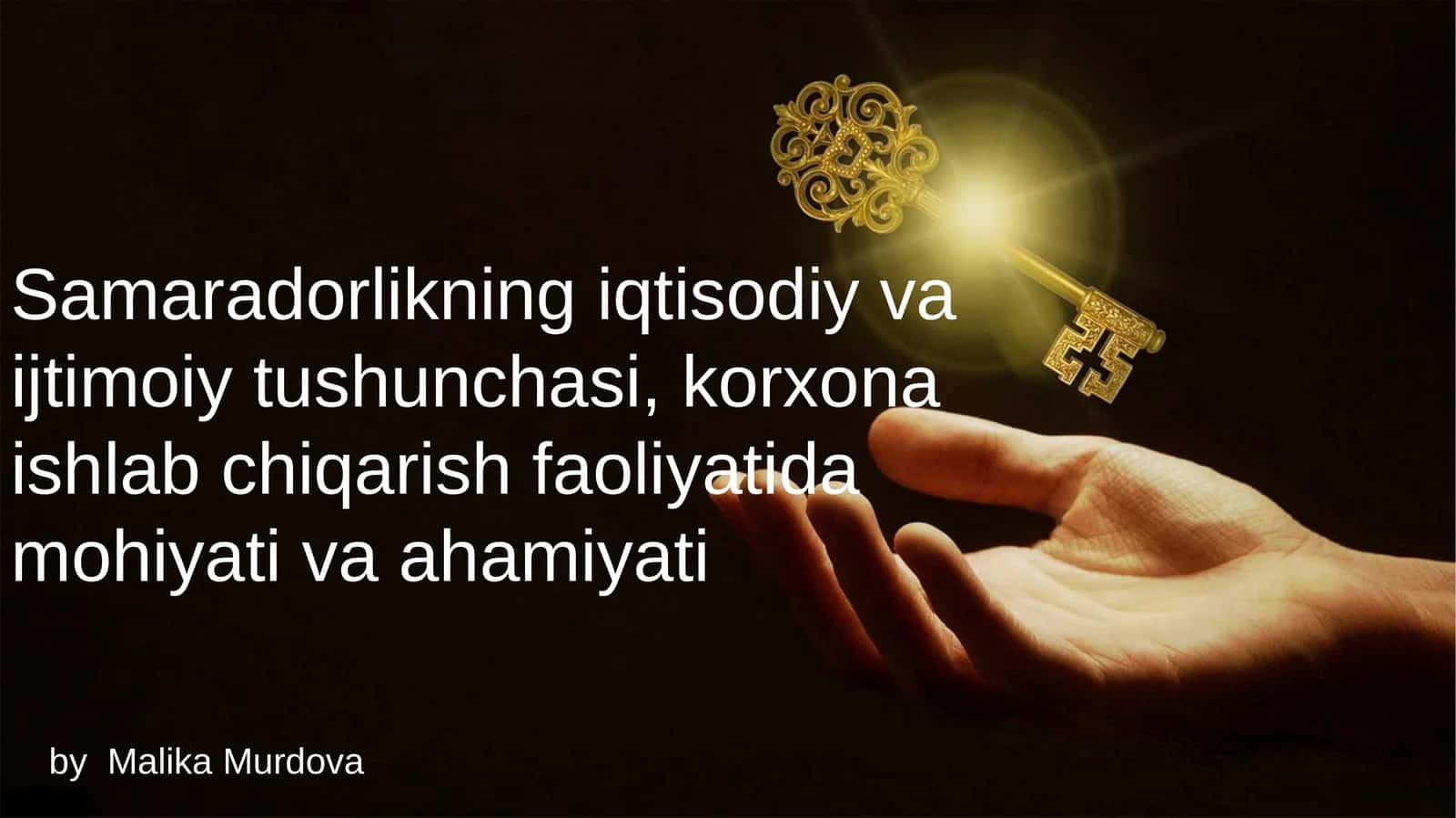 Samaradorlikning iqtisodiy va ijtimoiy tushunchasi 1