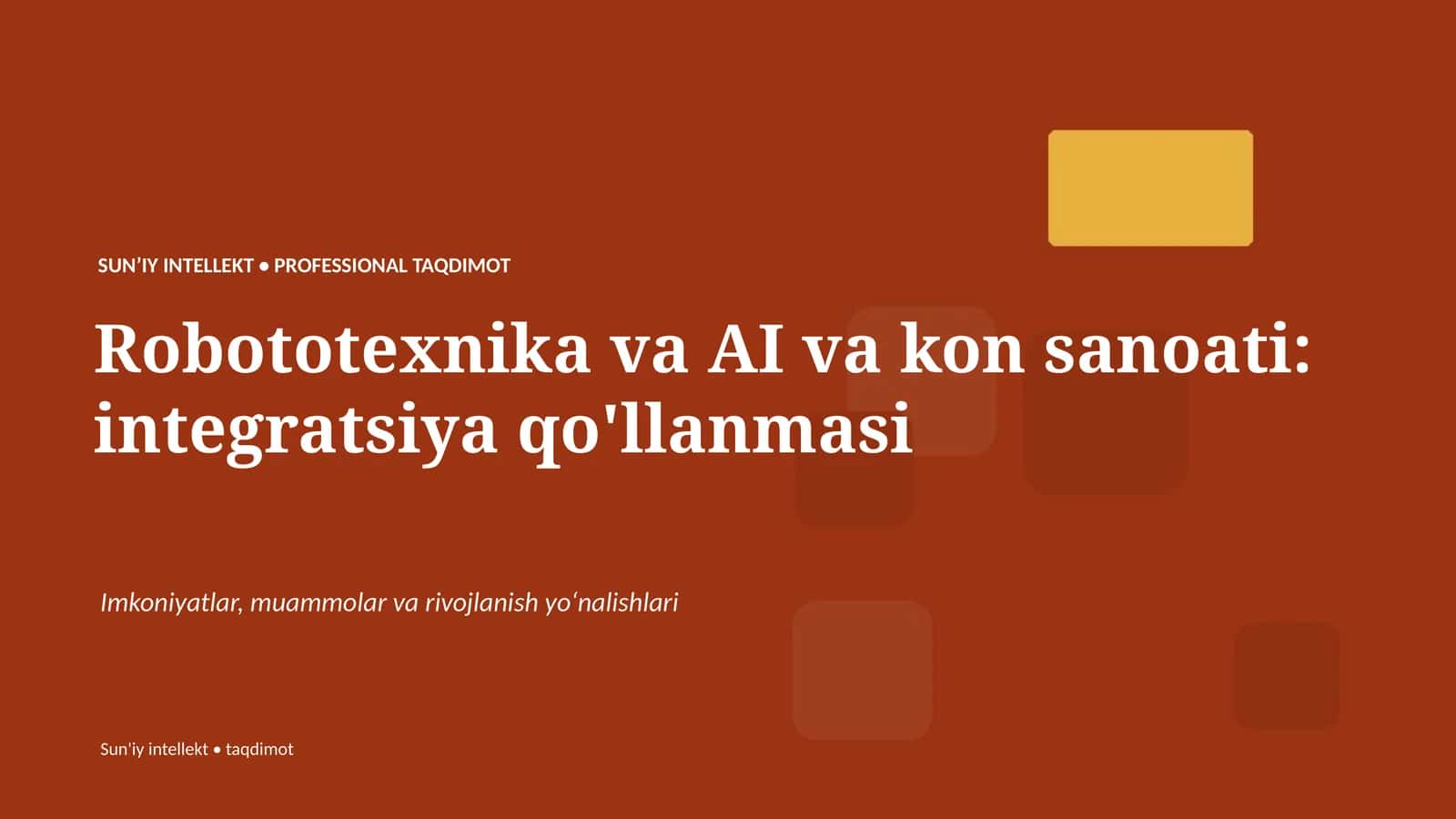 Robototexnika va AI va kon sanoati: integratsiya qo'llanmasi 1