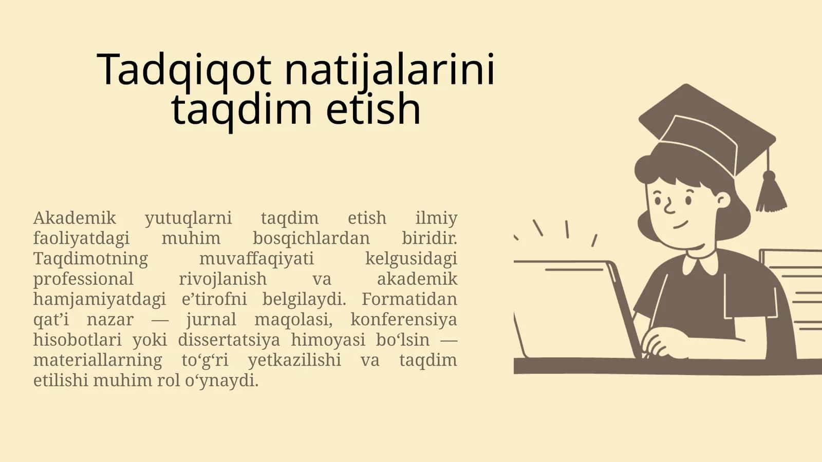 Tadqiqot natijalarini taqdim etish 1